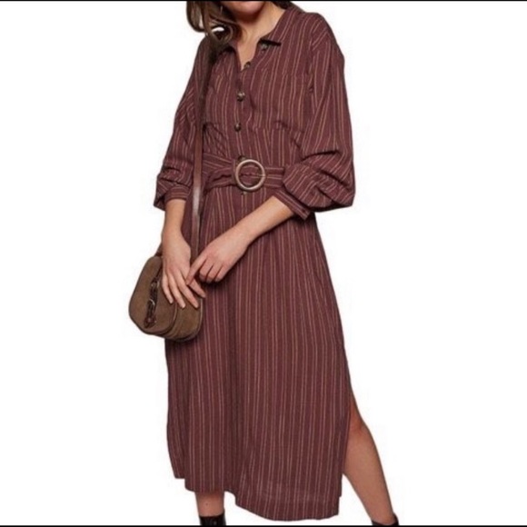 Free People Audrey stripe button-down dress Xs NWT - Picture 6 of 9